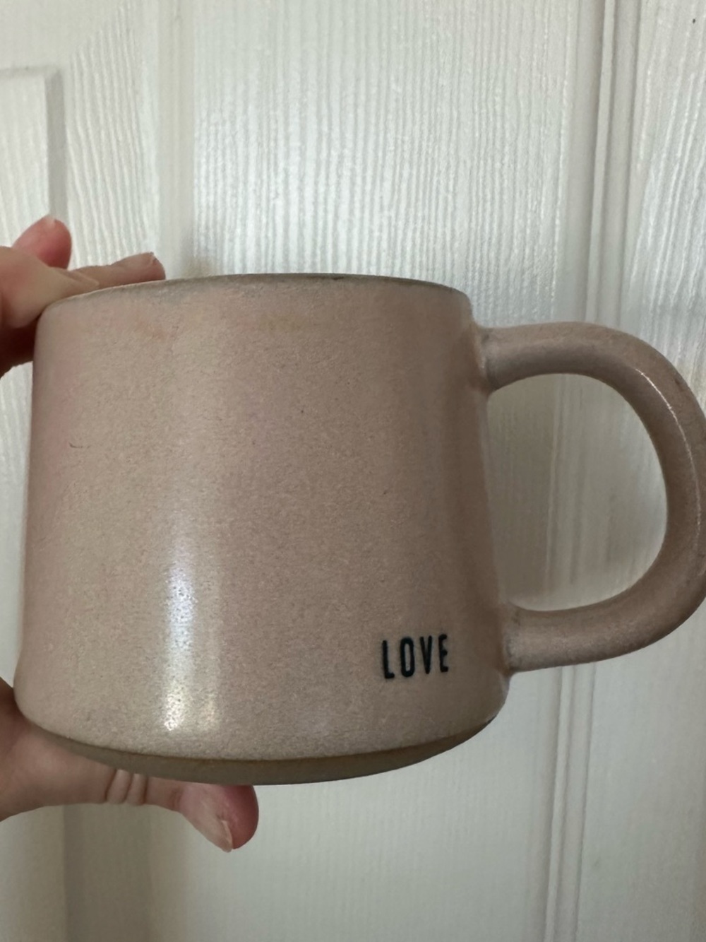 Hearth and Hand “LOVE' Stoneware Mug in Blush Pink